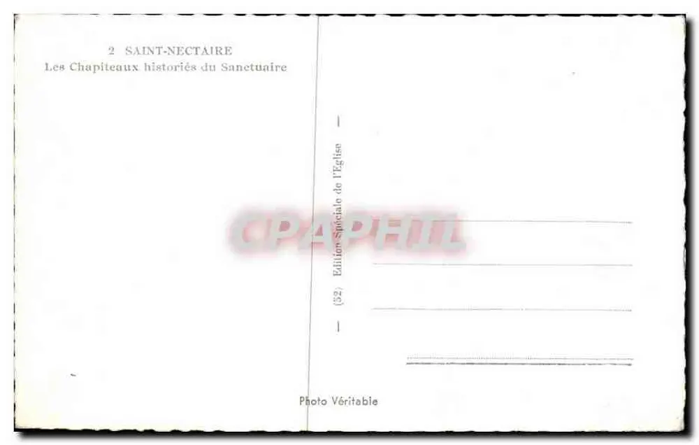 Saint-Nectaire — Die geschmückten Kapitelle des Heiligtums — Sonderausgabe der Kirche - Rückseite