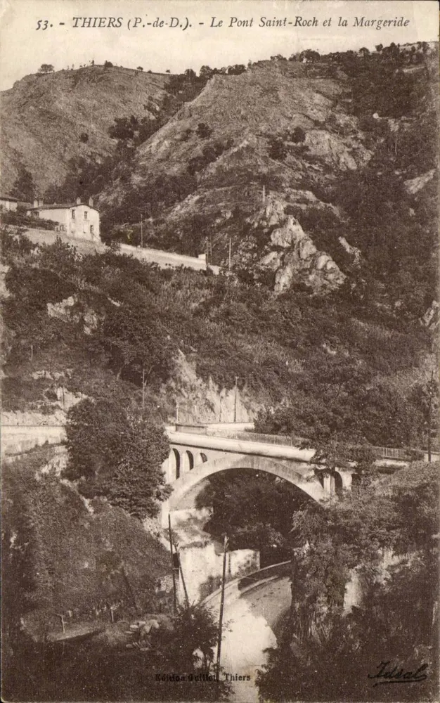 Thiers (P.-de-D.) — O Ponte Saint-Roch e a Margeride — Edição Guillet Thiers - Frente