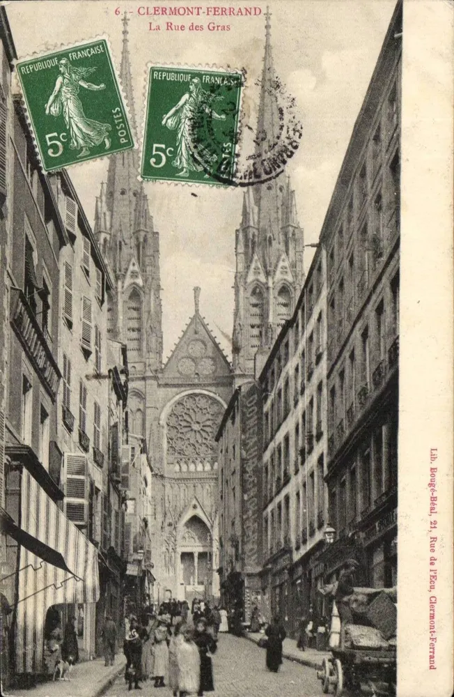 Clermont-Ferrand — A Rue des Gras — Lib. Bouge-Réal, 24, Rue du Pecu - Frente