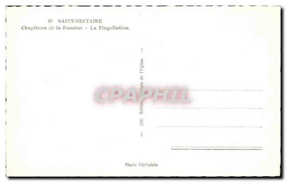 Saint-Nectaire — Kapitels van de Passie - De Flagellatie — Speciale Uitgave van de Kerk - Achterkant