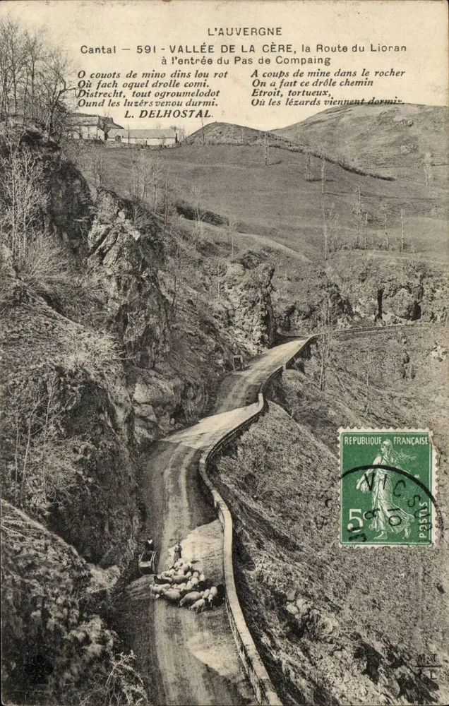 Cantal — Tal der Cère, die Lioran Straße — L. Delhostal - Vorderseite