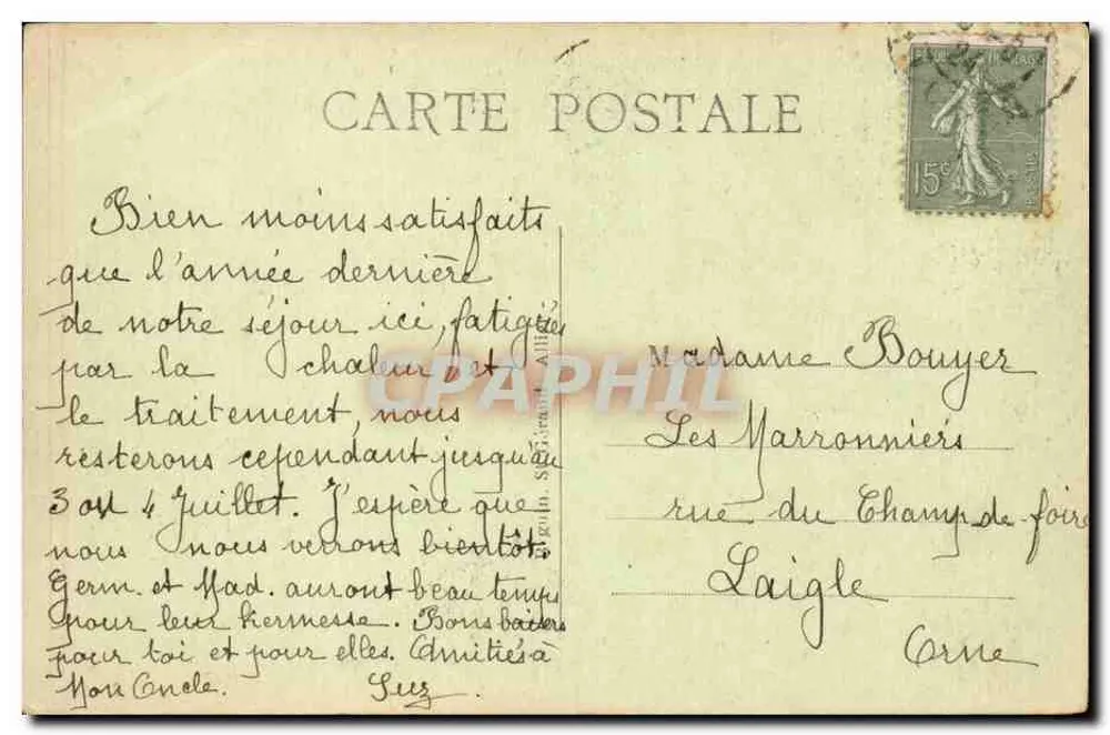 Vichy — Hotel de l'Amirauté und Rue Wilson — Verlag Ideal, Nr. 520 - Rückseite