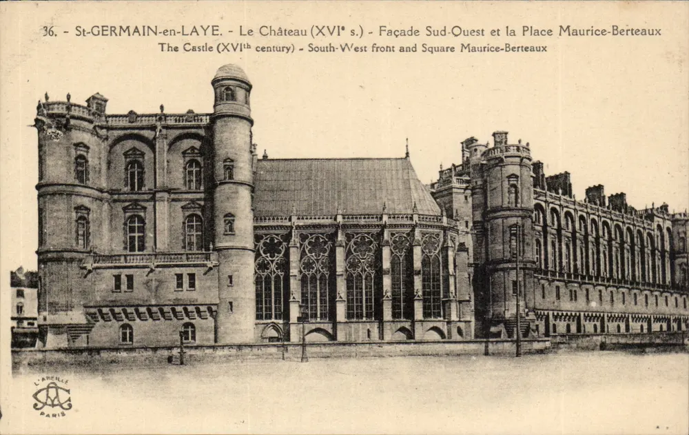 St-GERMAIN-en-LAYE - Das Schloss (16. Jahrhundert) - Südwestfassade und Place Maurice-Berteaux - Vorderseite