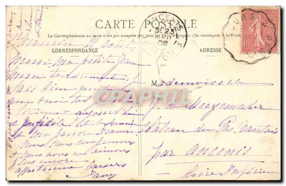 Vaugrigneuse (S.-et-O.) - O Castelo (lado norte) — Livraria A. Boutroue, Dourdan (S.-et-O.) - Verso
