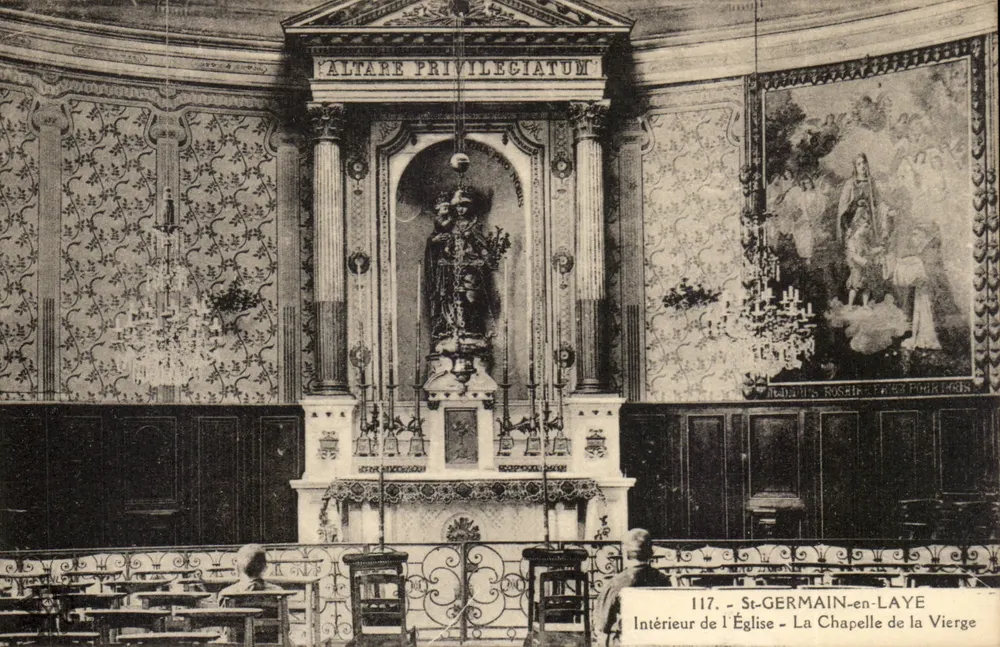 St-GERMAIN-en-LAYE — Innenansicht der Kirche - Die Kapelle der Jungfrau — Imp. L'Abeille, Paris - Vorderseite
