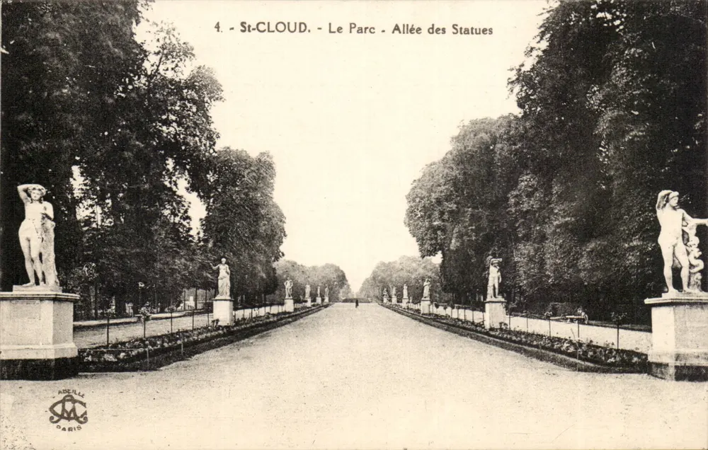 St-Cloud - O Parque - Avenida das Estátuas — editor ADEILLI, Paris, n°4 - Frente