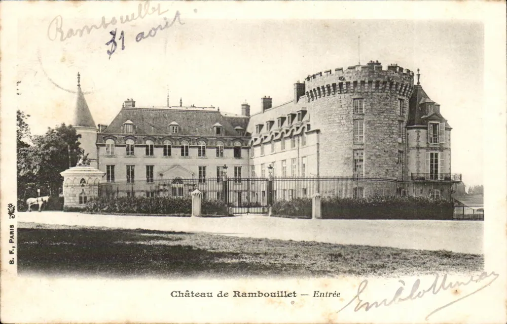 Zamek w Rambouillet — Wejście — B. F., Paryż - Awers