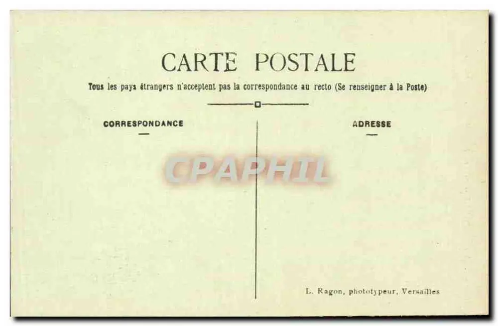 Versailles — A Estátua do Geral Hoche — L. Ragon, fototipista, Versailles - Verso