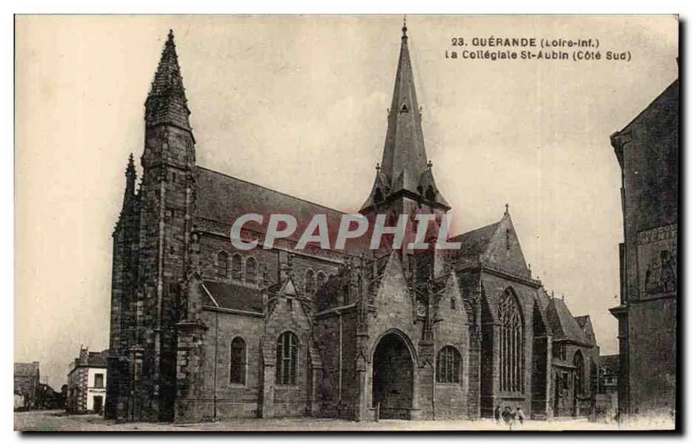 Guérande (Loire-Inf.) — Die Kollegiatekirche Saint-Aubin (Südseite) — G. Chapeau, Nantes - Vorderseite