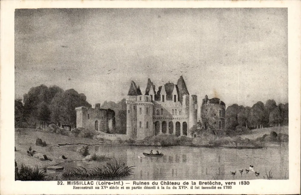 Missillac (Loire-Inf.) — Ruinen des Schlosses la Bretêche, um 1830 — F. Chapeau, Nantes, n°32 - Vorderseite