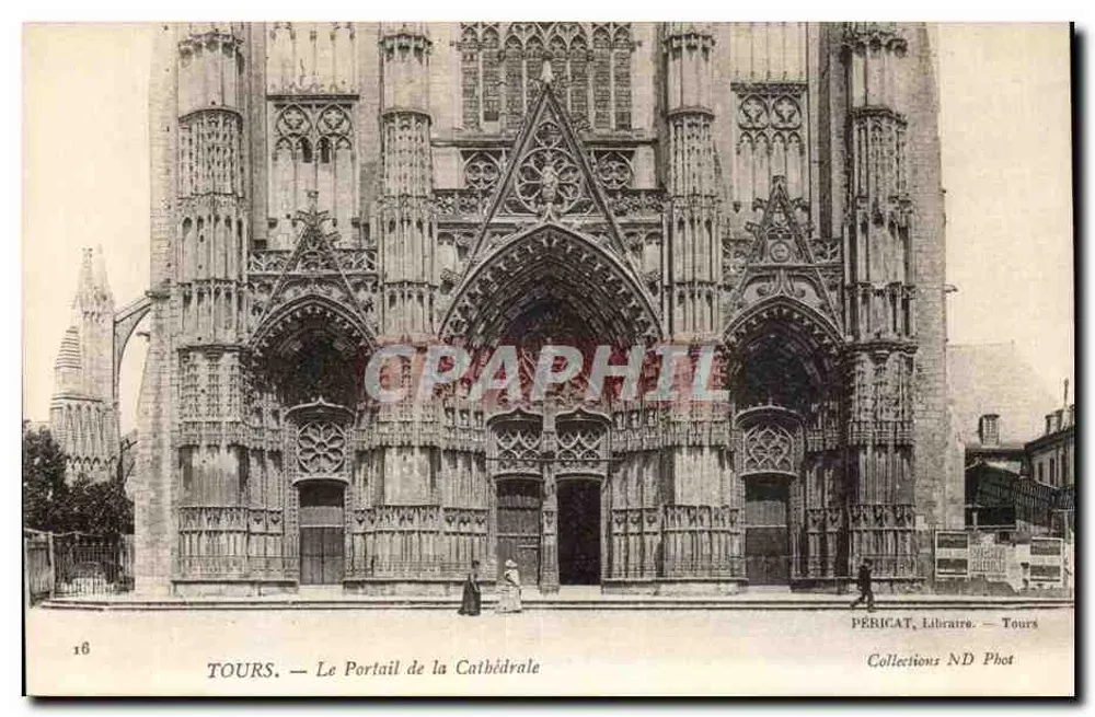 Tours — A Fachada da Catedral — PERICAT, Livreiro — Tours - Frente