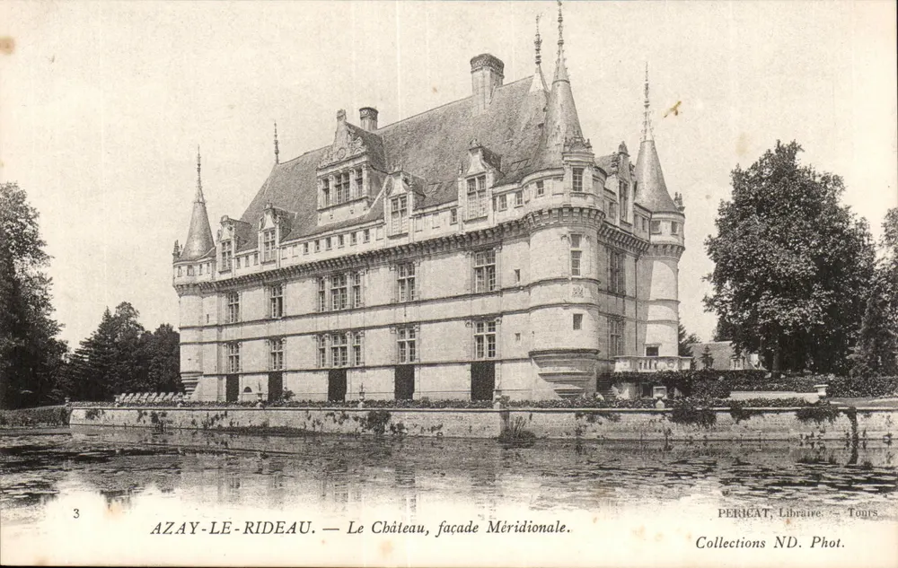 Azay-le-Rideau — Das Schloss, südliche Fassade — PERICAT, Buchhändler, Tours - Vorderseite