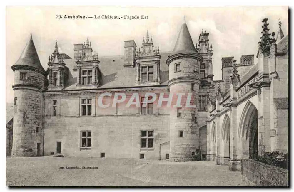 Amboise — O Castelo — Fachada Leste — Imp. Lammesdat, Châtillon-sur-Loire - Frente