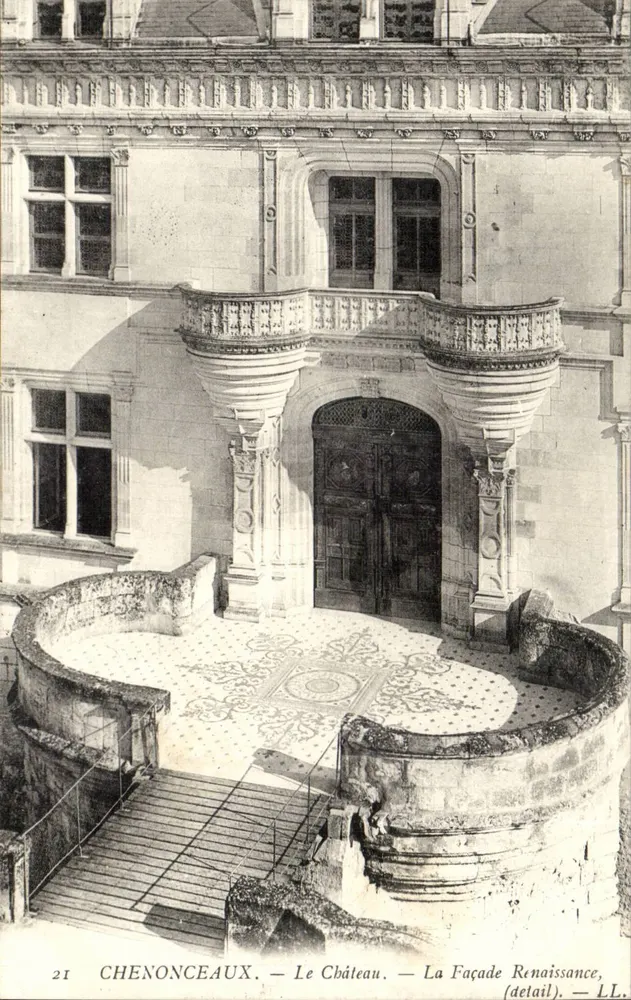 Chenonceaux — O Castelo — A Facha Renascentista (detalhe) — LL - Frente