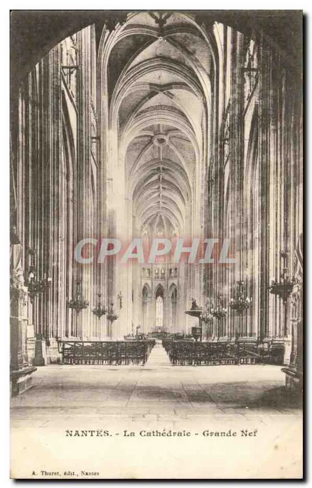 NANTES - Die Kathedrale - Die Große Nave — A. Thuret, Verlag, Nantes - Vorderseite
