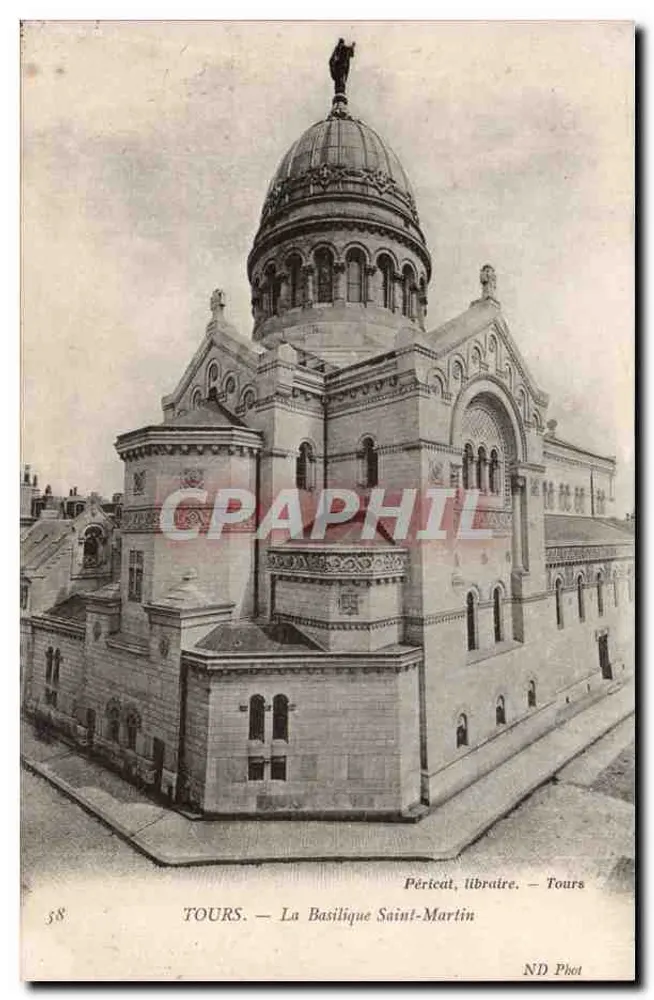 Tours — A Basílica de São Martinho — Péricat, livreiro. — Tours - Frente