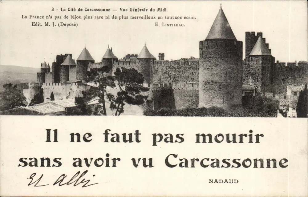 Carcassonne — Allgemeiner Blick nach Süden — Edit. M. J. (Deposited) / E. Lintilhac - Vorderseite