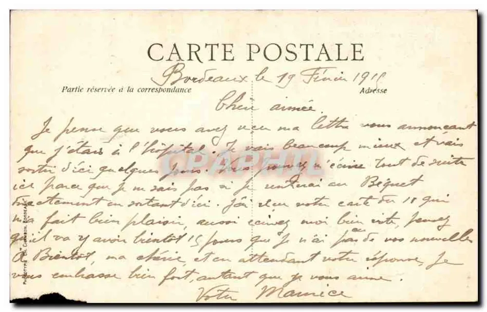 Bordeaux — Bassin à flot — C.B. - Verso