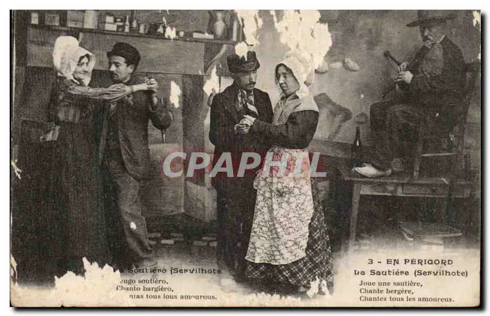 Sautière (Servilhote) — Cena de vida no Périgord — editor desconhecido, n°3 - Frente