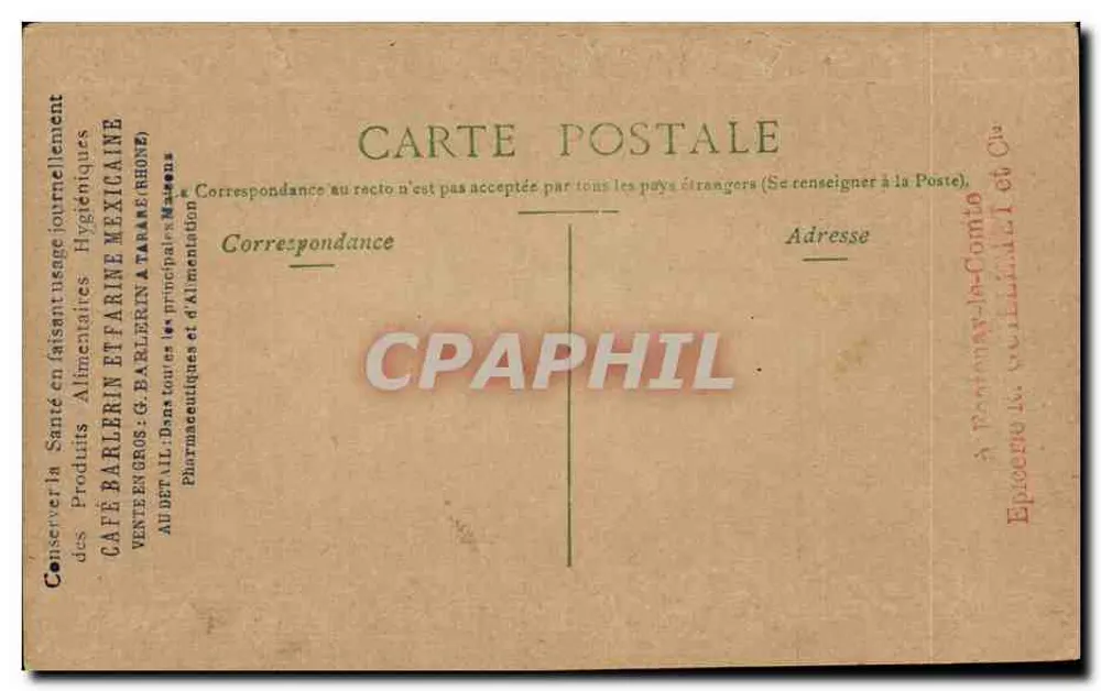 Paris — No Boulevard Saint-Martin — Editor G. Barlerin & Tarare (Rhône) - Verso