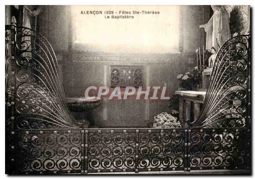 Alençon 1929 — Festas de Santa Teresinha — O Baptistério - Frente