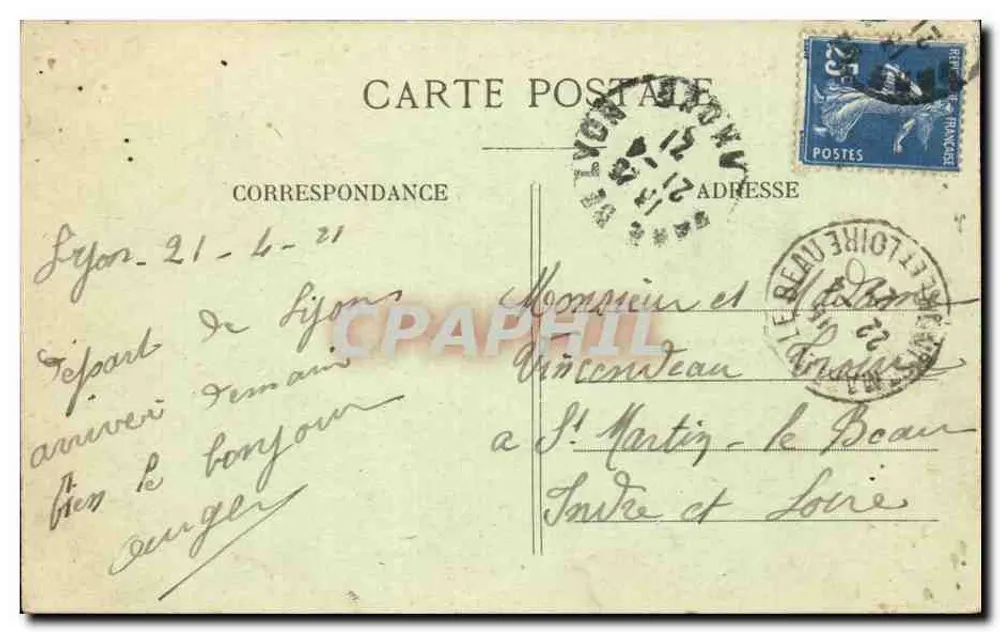 LYON — Place des Terreaux — E.R. n°308 - Verso