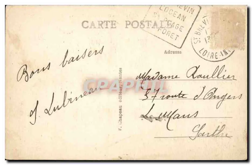 Saint-Brevin-les-Pins (Loire-Inf.) — Die Dünen und die Strandpromenade in Richtung Mindin — Verlag F. Chapeau Nantes - Rückseite