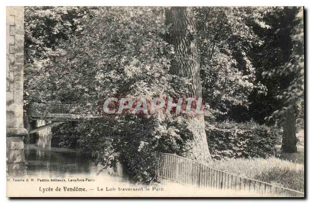 Lyceum van Vendôme — De Loir door het park — Tours & M. Pattin uitgevers, Lavallois-París - Voorkant
