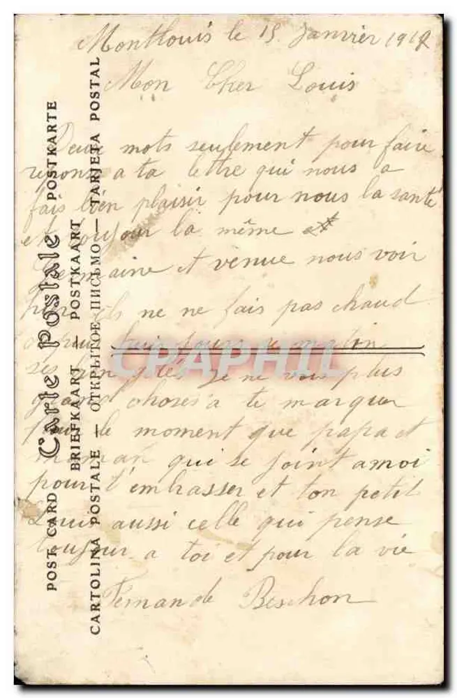 Tours — Ansicht vom Uhrturm: Turm Charlemagne (10. bis 12. Jh.); Kathedrale St-Gatien (12. bis 16. Jh.); Rue des Halles; Kirche St-Martin (1890) — (O.) — ND Phot. - Rückseite