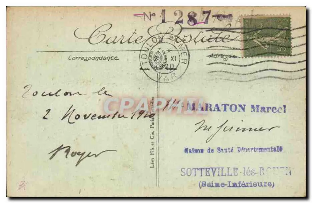 Toulon — Museu e Biblioteca da Cidade — LL - Verso