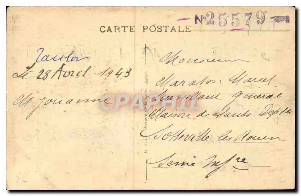 Toulon — O Museu de História Natural — Bilhete postal antigo n°34 - Verso