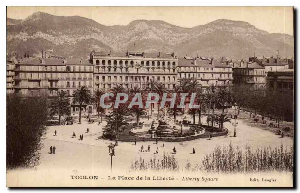 Toulón — Plaza de la Libertad — editor Laugier - Anverso