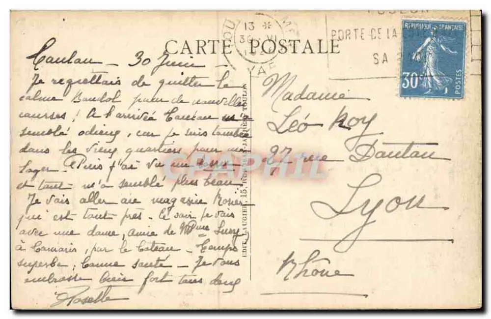 Toulón — Plaza de la Libertad — editor Laugier - Reverso