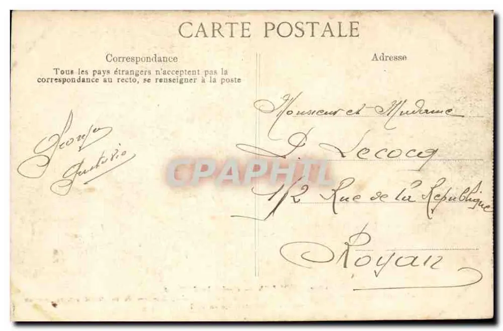 Toulon — Cariatides de Puget — Editor B.D. n°1170 - Verso