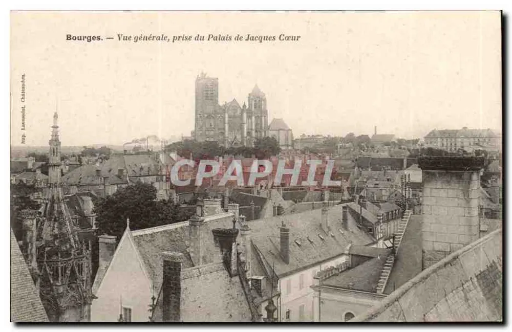 Bourges — Allgemeiner Blick, aufgenommen vom Palast von Jacques Cœur - Vorderseite