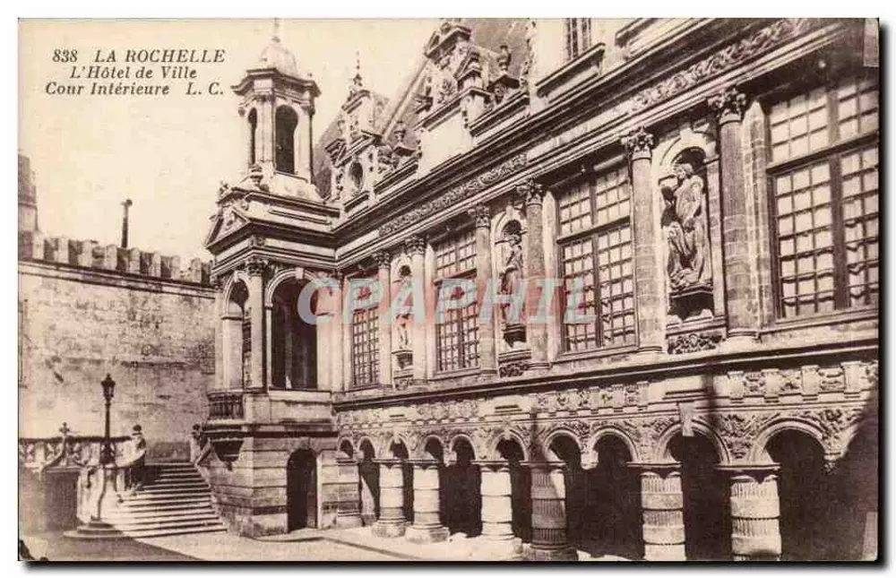La Rochelle — Das Rathaus, Innenhof — L.C. n°838 - Vorderseite