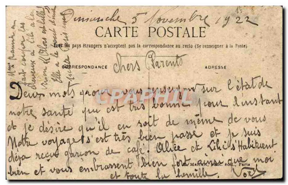 PARIS — Panoramablick vom Karussell aus — E.M. n°5045 - Rückseite