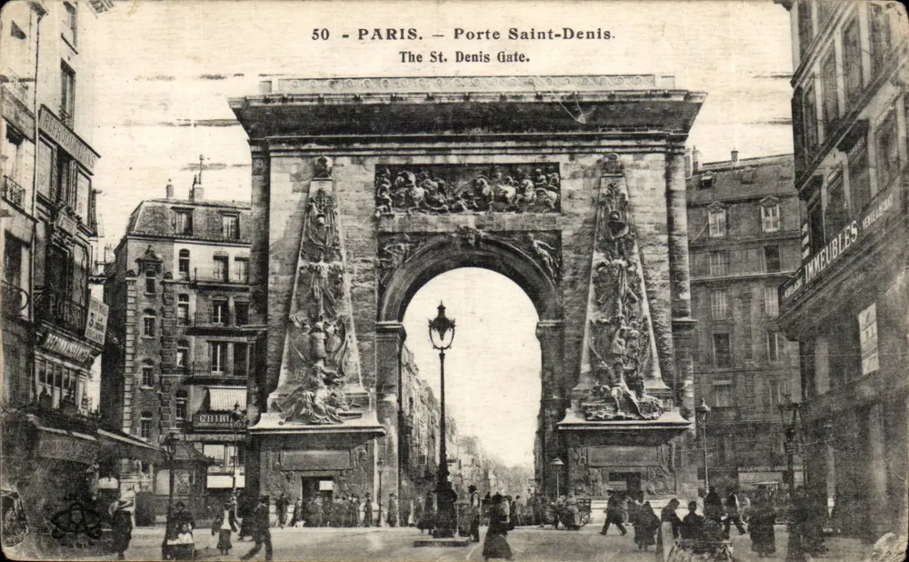 Paris — Porta Saint-Denis — editor anônimo, n° 50 - Frente