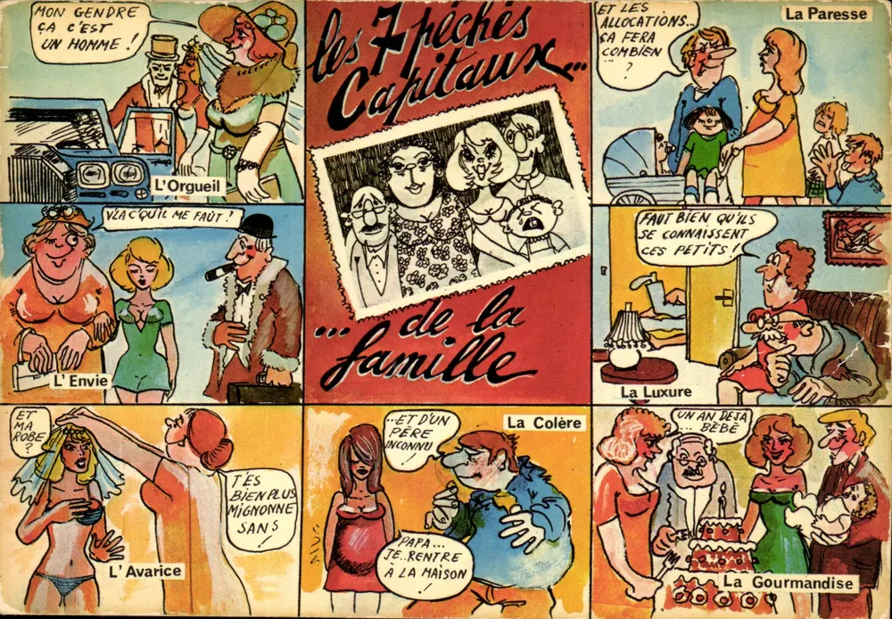 Die 7 Todsünden der Familie — humorvoller Comic — Sammlung AS CŒUR n°626 - Vorderseite