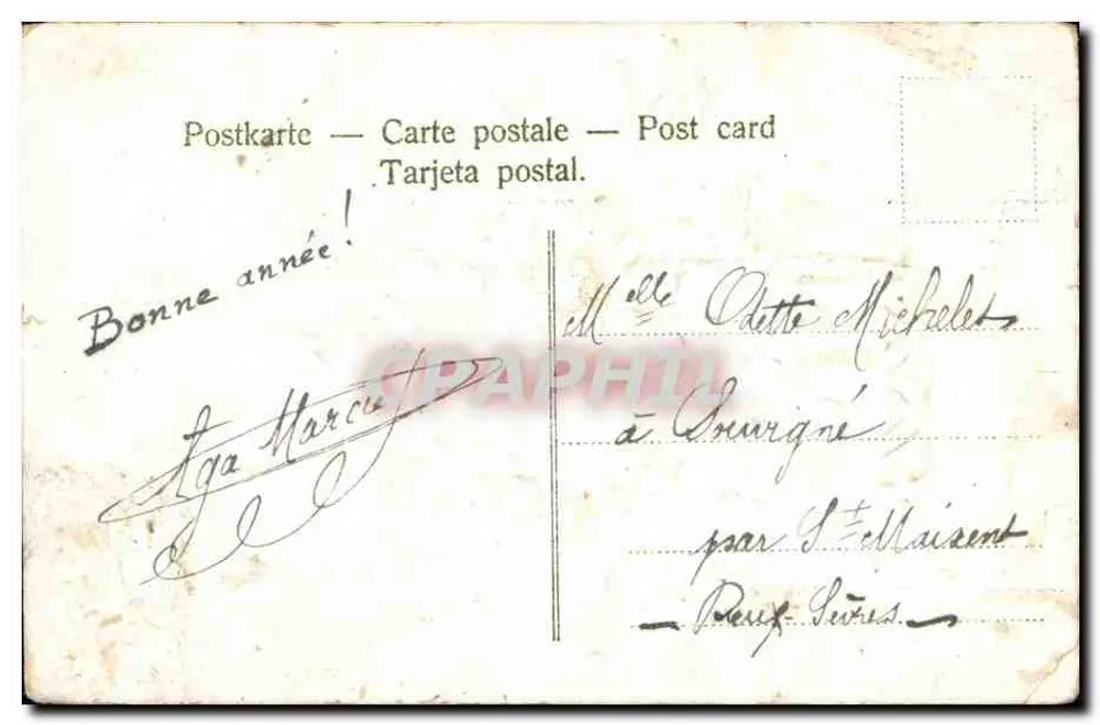 Arranjo de violetas — Lembrete de Amizade — editor desconhecido, número de série não visível - Verso