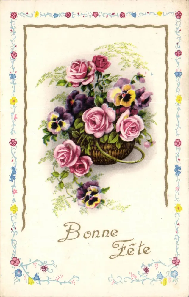 Blumenstrauß — Frohe Geburtstage — Photocchrom, Nr. 214 - Vorderseite