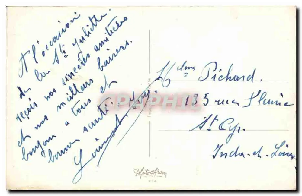 Blumenstrauß — Frohe Geburtstage — Photocchrom, Nr. 214 - Rückseite