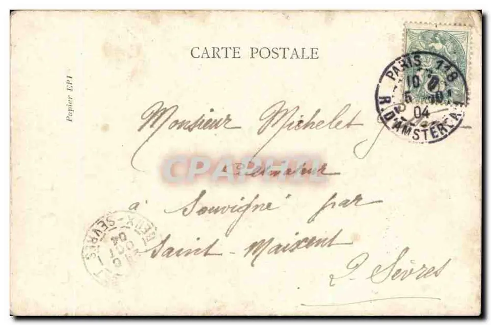 Unter den Palmen — Gedicht von Paul Éluard — Verlag P. L. n° 694-4 - Rückseite