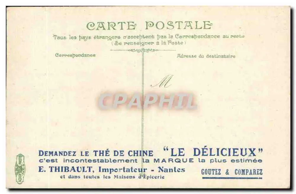 Nantes - Igreja de Santa Ana — vista da fachada e da torre, editor Goutez & Compère, n° 3493 - Verso