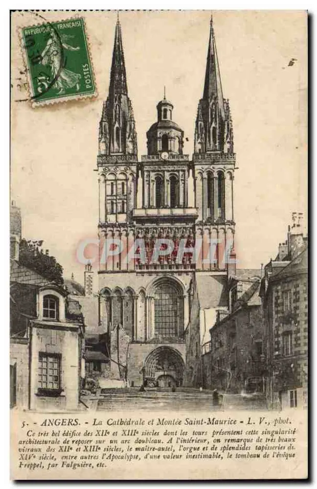 Angers - A Catedral e a Subida de São Maurício — L. V., fot. - Frente