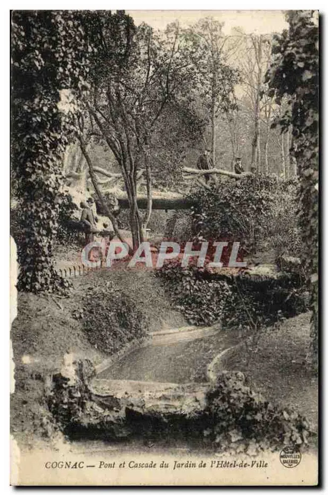 COGNAC — Brücke und Wasserfall im Garten des Rathauses — Verlag Monville & Dalloz - Vorderseite