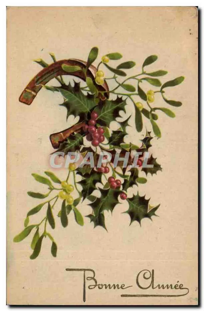 Eibe und Laurus — Frohe Weihnachten — In Frankreich gedruckt - Vorderseite