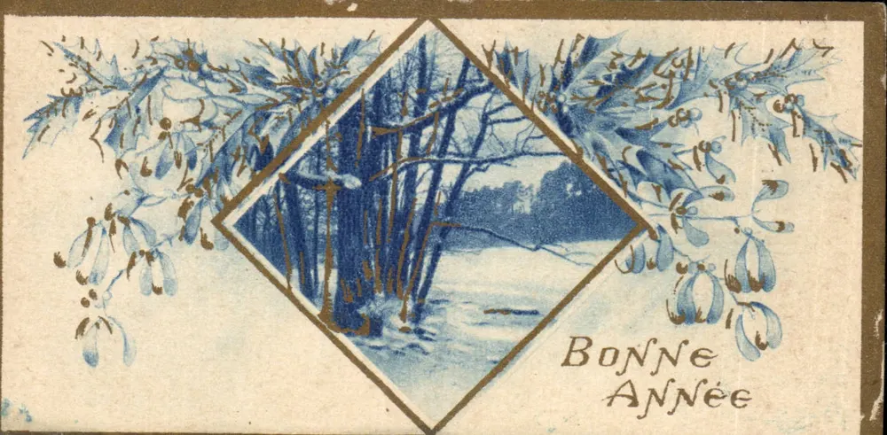 Winterlandschaft — Frohe Weihnachten — Karteikarte - Vorderseite