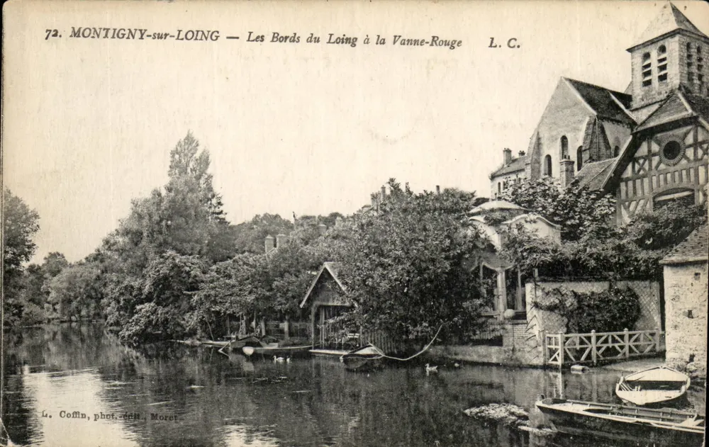 Montigny-sur-Loing — Die Ufer des Loing bei La Vanne-Rouge — L.C. — L. Coffin, phot. publ. Moret - Vorderseite