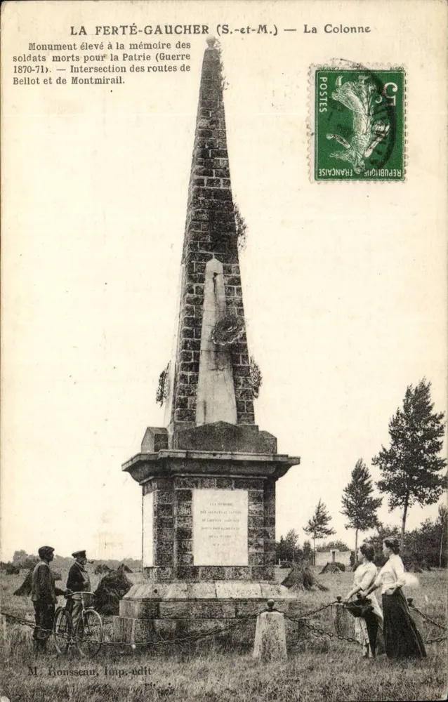 La Ferté-Gaucher (S.-et-M.) — Kolumna — M. Ronsseau, wydawca - Awers